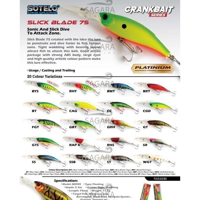 Pesce- Minnow Sotelo Slick Blade 75 | Minnow Floating | Minnow Mengambang | Umpan Pancing Lure Sotel