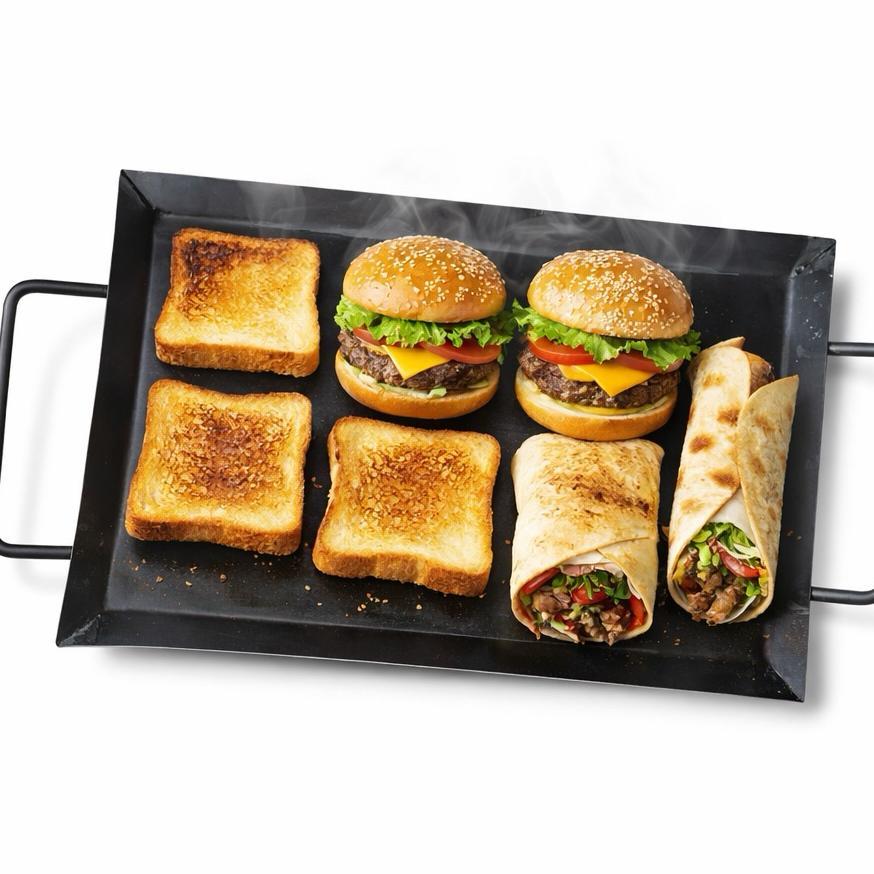 [Tepi Miring] Wajan Roti Bakar Stainless Dan Baja Hitam / Wajan Roti Bakar Bandung  / Loyang Roti Ba