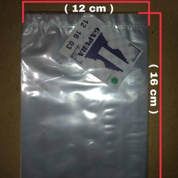 PP bening plastik bening ukuran 12x16