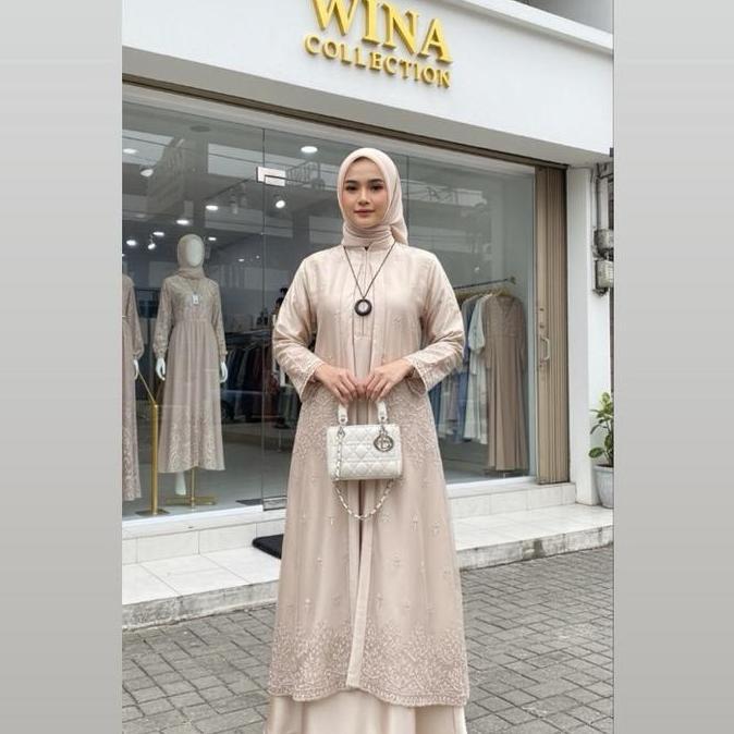 Wina Dress satin cristal premium mix tile sapto