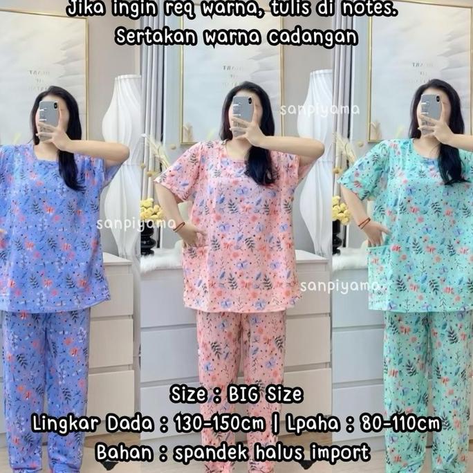 Vestito- Sp -  Satuan Setelan Baju Tidur Cp Jumbo Import Ld 130-150Cm