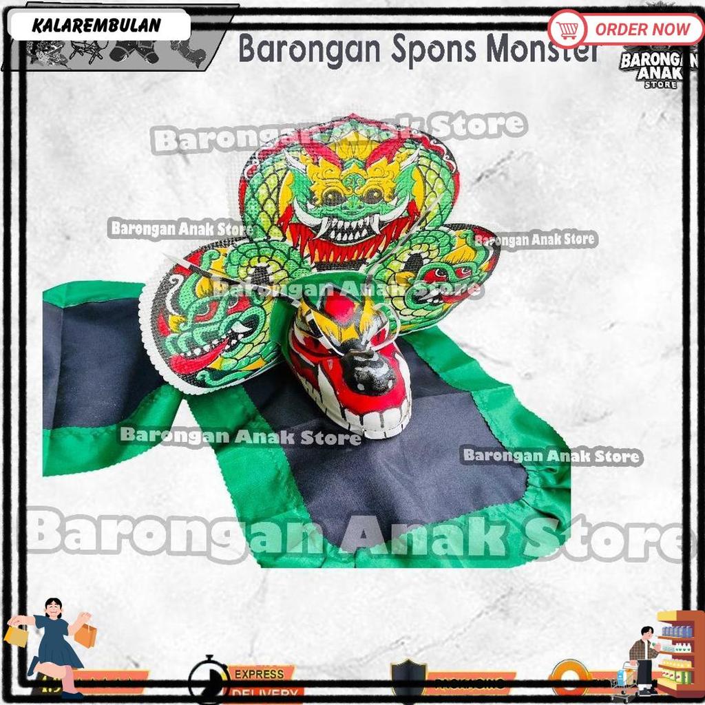 Barongan Anak Spons Barong Motif Monster Untuk Anak Anak Dijamin Bagus