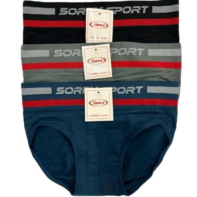 New Cd Sorex Man Seamless 3801 Segitiga Paket 2/6Pcs | Celana Dalam Pria Dewasa Lusinan Sorek Sport 