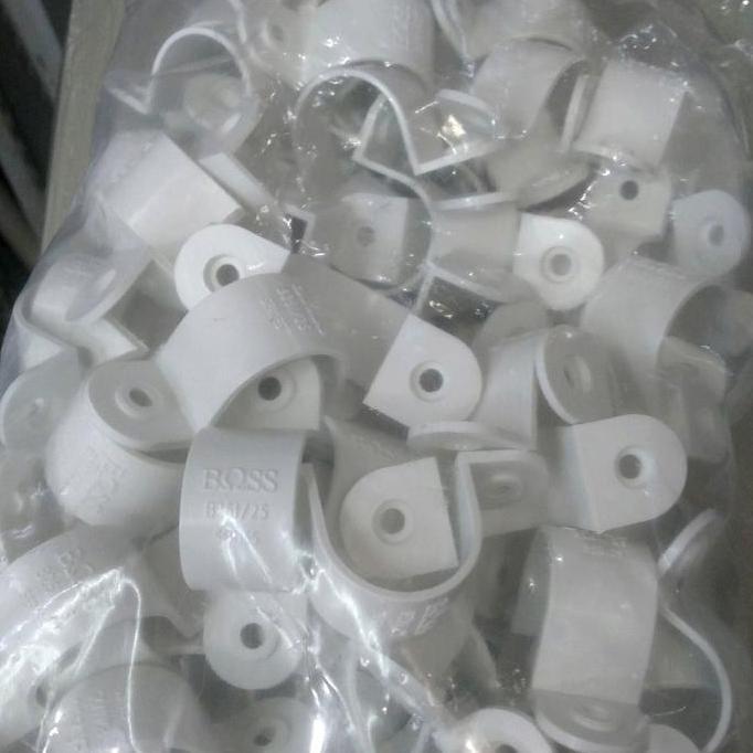 Klem Pipa BOSS / Clamp Pipa BOSS 25mm / Klem Pipa 25mmBOSSPutih 100pcs