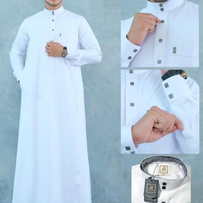 Gamis Jubah Wol Alraz premium + Box stlye Haramain wol manset