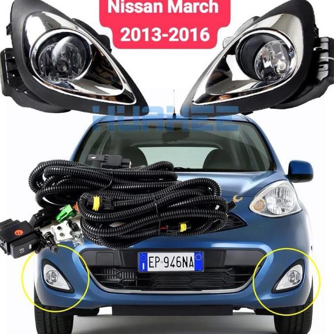 Murah Foglamp Fog Lamp Lampu Kabut Lampu Bumper Depan Nissan March 2010 2011 2012 & 2013 2014 2015 2