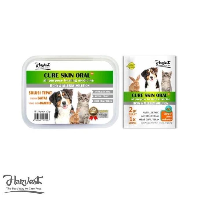 Harvest Cure Skin Oral Obat Gatal Alergi Bakteri Infeksi Kucing Anjing