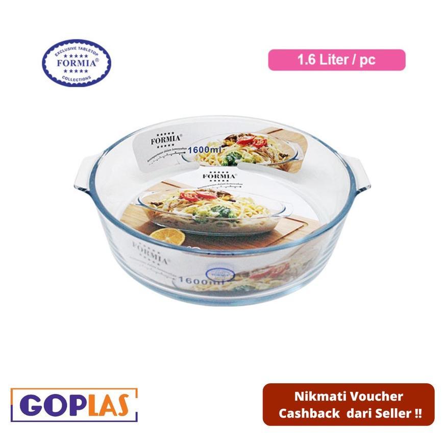 Terlaris Wadah Saji Kaca Bulat 1600Ml Merk Formia - Bake & Serve Round Dish