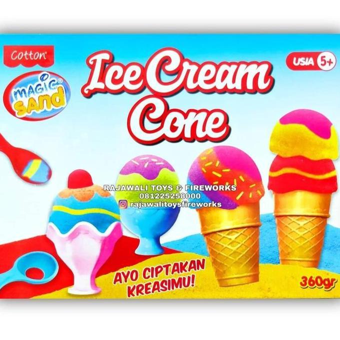 RAJAWALI Toys Mainan Anak Pasir Ajaib Magic Sand Ice Cream Cone 49046