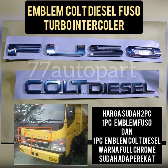 Promo Emblem Colt Diesel Dan Fuso Chrome New Canter 2Pc Cod