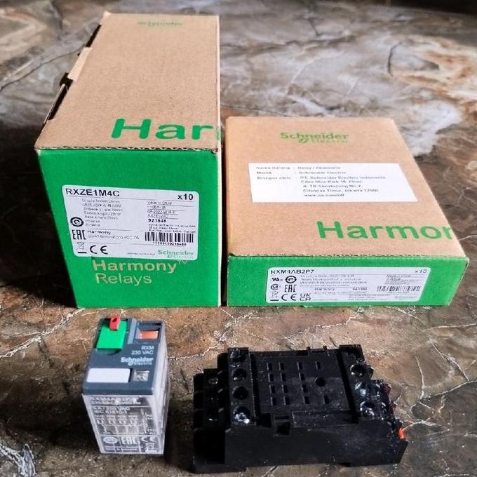 Relay Schneider Rxm4Ab2P7 + Socket 1Set Asli