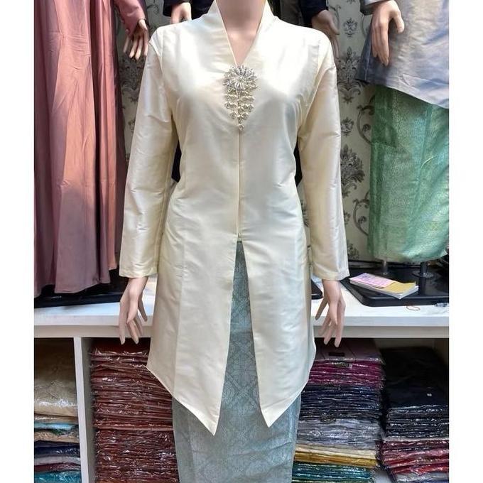NEW SETELAN KEBAYA TUNIK KURUNG MELAYU JUMBO XXXL / KEBAYA TUNIK TAFETA / ROK LILIT SONGKET PALEMBAN