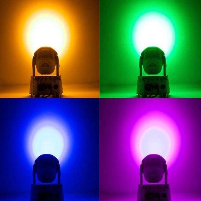 SHEHDS lampu sorot panggung disco portable LED RGB berputar DMX