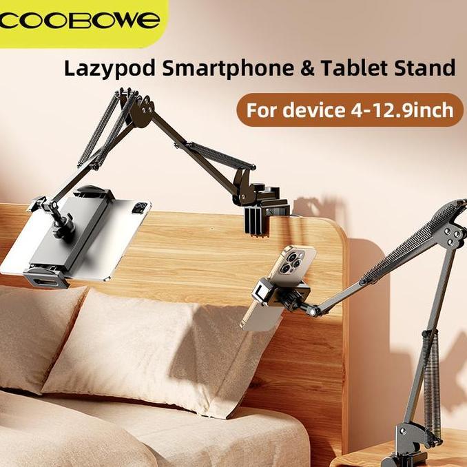 COOBOWE Universal Phone Holder holder hp meja jepit Arm lazypod hp adjustable desk Tablet Stand peny