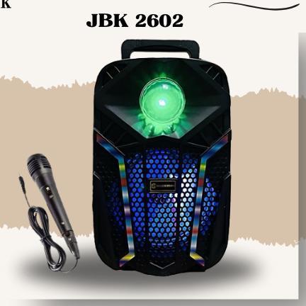 Mkc Jbk Speaker Bluetooth 6,5 Inch  Led Portable Jbk 2602 Full Bass Free Microphone