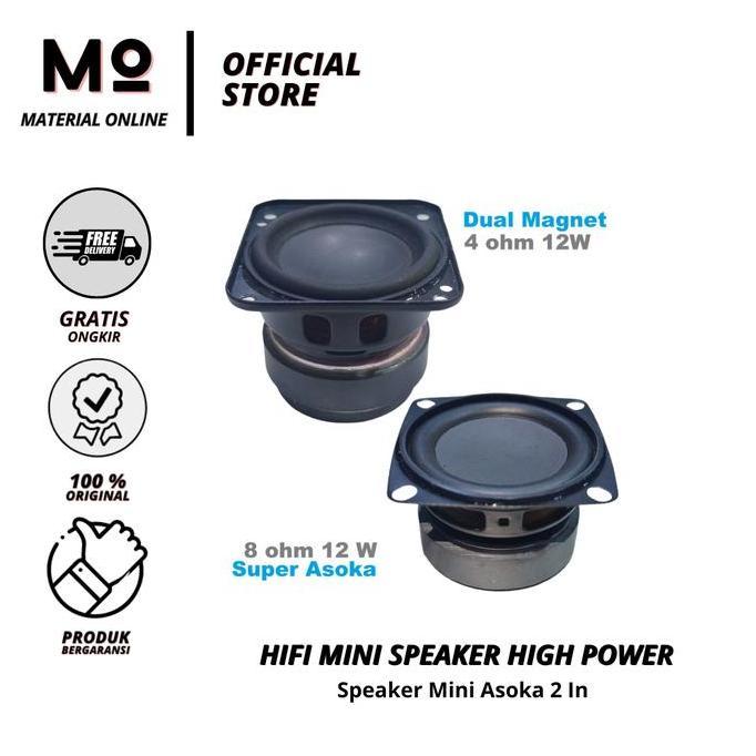 Speaker Mini HIFI Asoka High Power Mid-woofer Super Low Bass Magnet Tebal Kualitas Terbaik - Subwoof