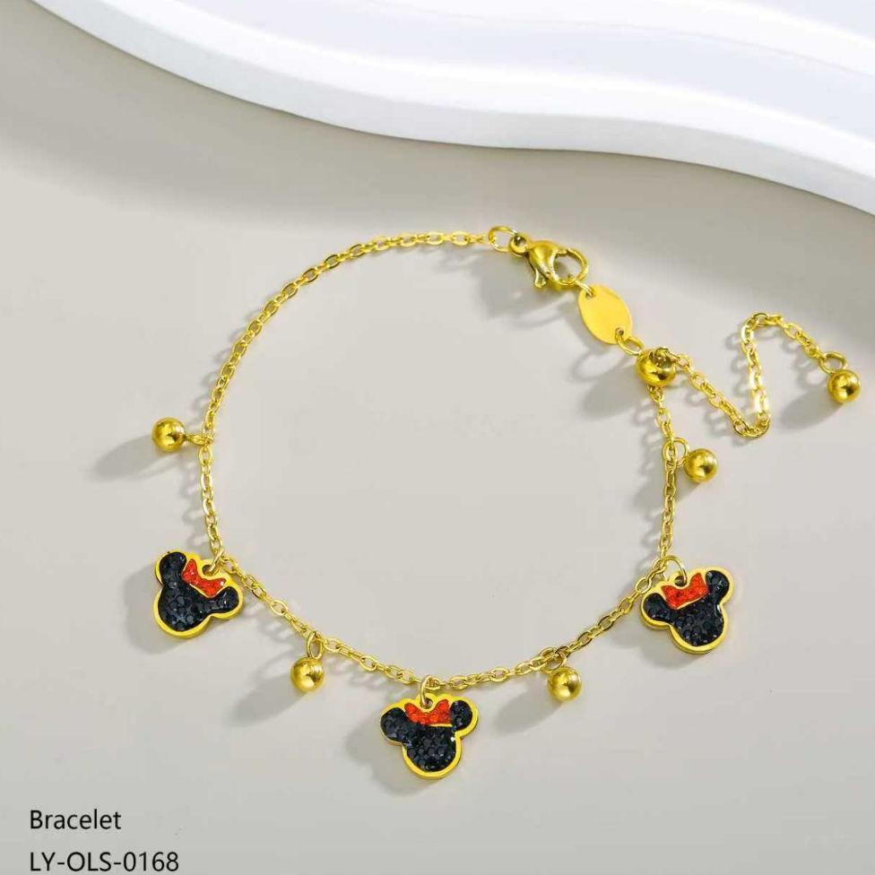 Gelang Anak Tangan & Kaki Mikey Titanium Asli Anti Karat&Alergi Gold  & Rosegold Colour