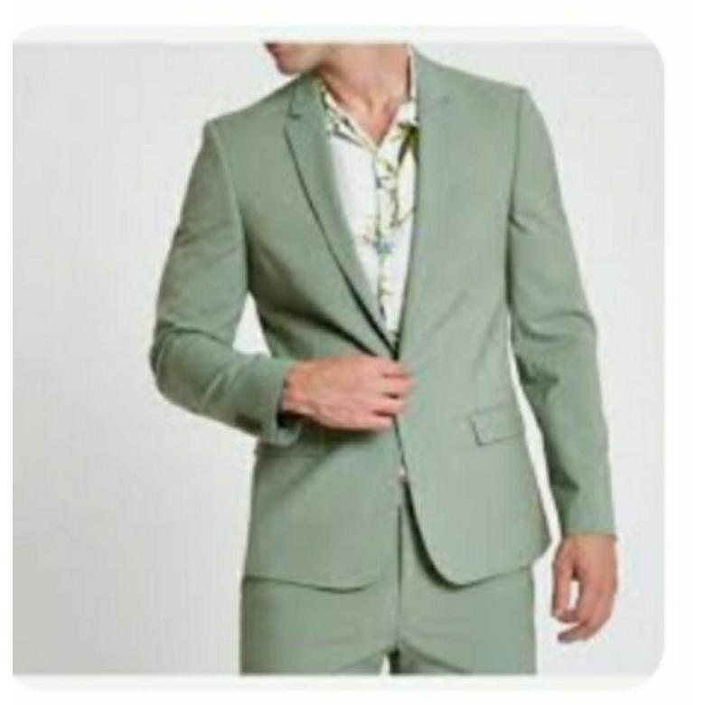 Diskon Setelan Jas Pria Warna Hijau Sage // Jas Wedding Pria Formal // Setelan Jas Blazer Pria / Bla