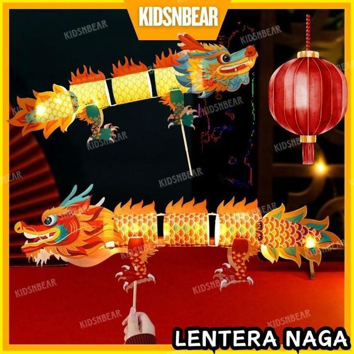 Mainan anak | Lampu led | Lampion imlek | Mainan lentera anak | DIY lentera naga | 335-Lentera Naga
