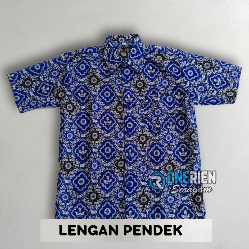 Diskon Seragam Batik Smp Nasional Motif Tunas Harapan Biru Smp