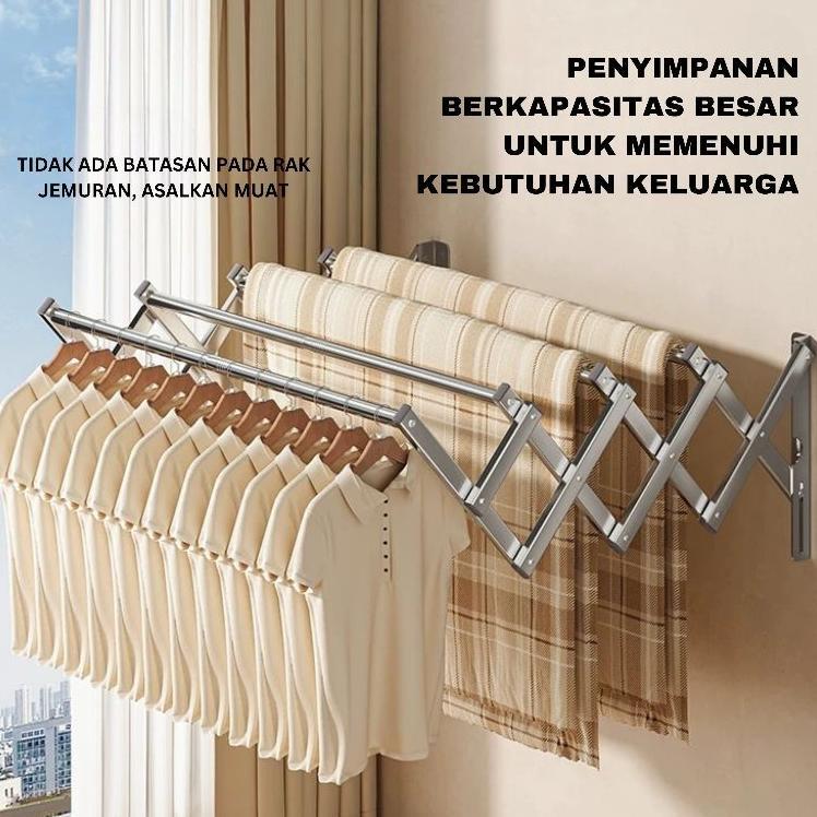 SANYACOLLECTS CEO JEMURAN DINDING STAINLESS STEEL JEMURAN TEMPEL DINDING MULTILAYER JEMURAN PAKAIAN 