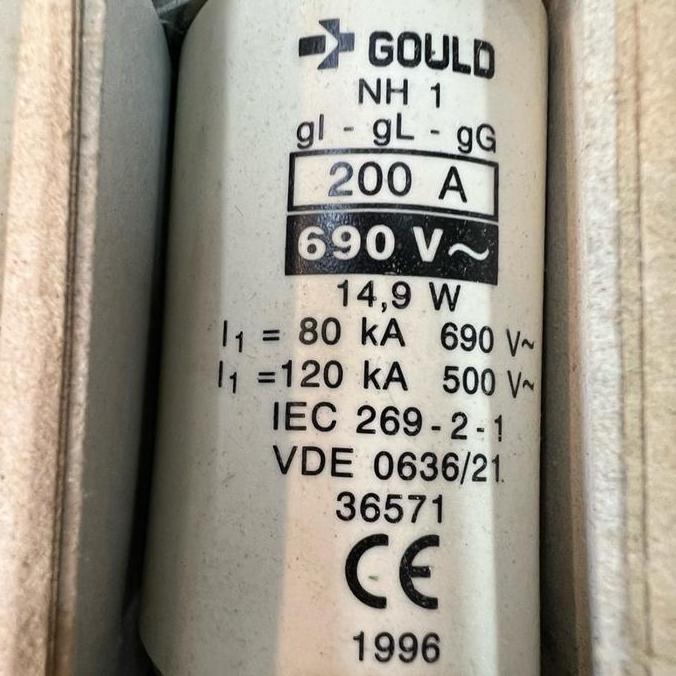 NH FUSE GOULD NH1 200A FUSE SEKRING NH1 200A  690V NH FUSE LINK TERBARU
