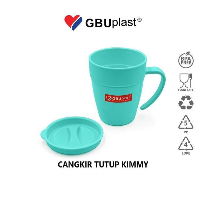 (Termurah) Gbu Plast Gelas Cangkir Tutup Kimmy Bestseller
