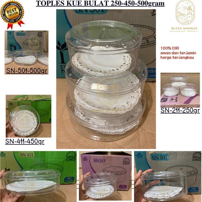 (Termurah) Toples Kue Nuai 250-450-500 Gram Toples Nuai Sn 211 411 501 Bestseller