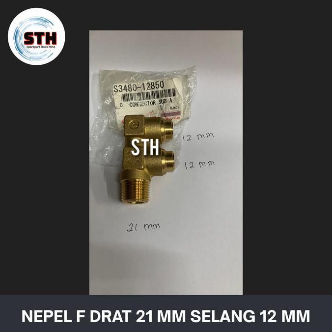 NEPEL F CONNECTOR F DRAT 21MM SELANG ANGIN 12 MM GARANSI ORIGINAL HINO PN S3480-12850 PROMO
