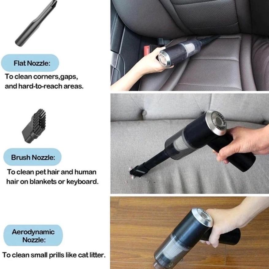 BESTPROMO Vacum Cleaner Portable Mini Usb 2In 1 Penghisap Debu Mobil Wireless Kasur Penyedot Debu Va