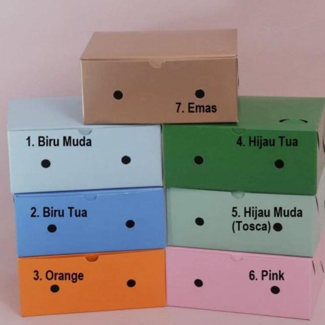 Dus Snack Kotak Kue Makanan Kecil Warna 16X12X7 ( 100 Pcs )