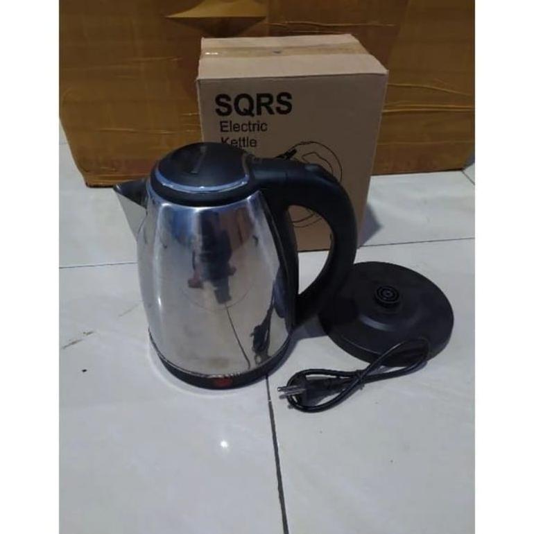 cuci gudang teko listrik 2 liter alat masak air panas teko elektrik stainless steel