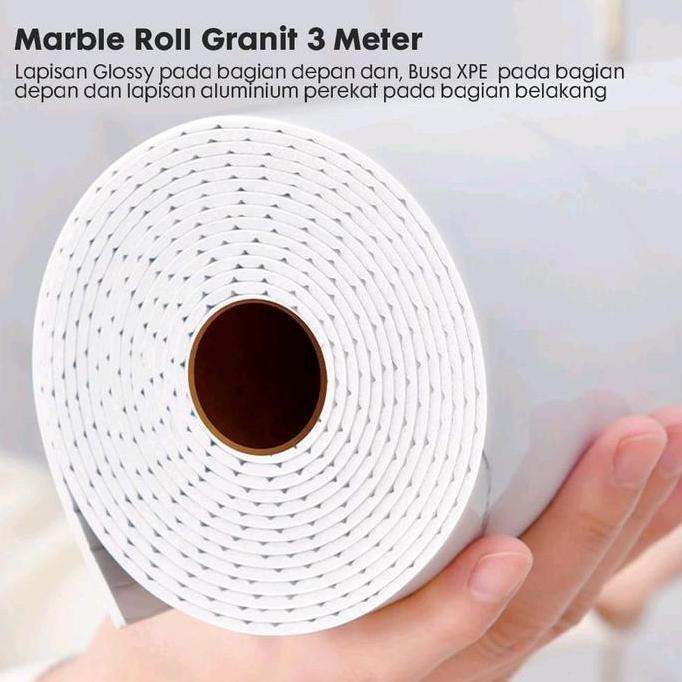 Wallfoam Roll Marmer Marble 60Cm X 3M  || Vinyl Motif Keramik Marmer Pvc Stiker Glossy
