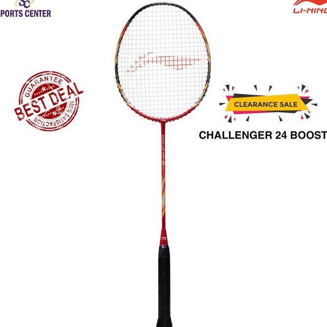 Clear Sale Raket Badminton Lining Challenger 24 Boost Red Black