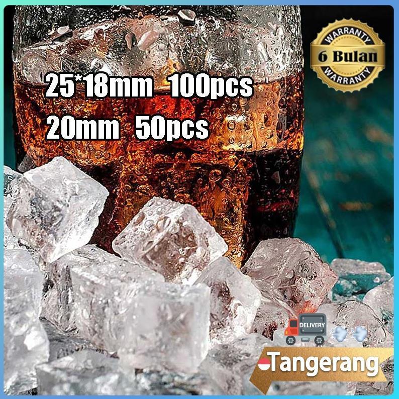 Es Batu Palsu Fake Ice Cube Akrilik Food Photography Acrylic Prop Foto Prank Es Batu Imitasi 50Pcs C