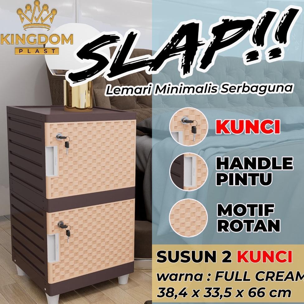 Lemari Plastik Pakaian Serbaguna Minimalis / Lemari Penyimpanan Mainan Kingdom-Full Kunci