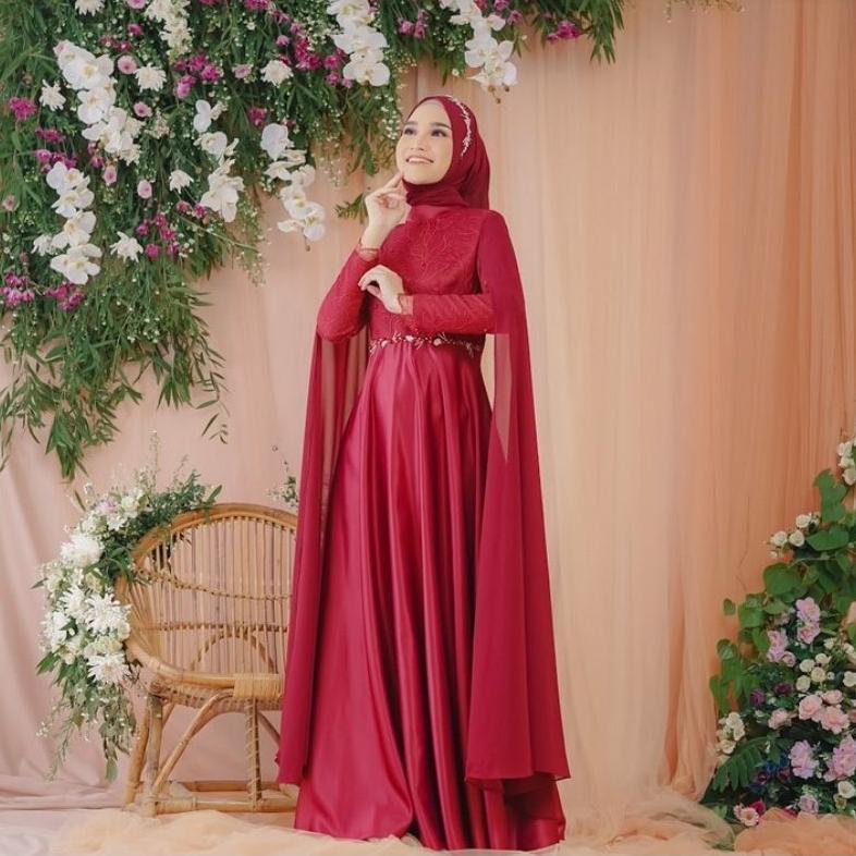 Best Seller Marisa Dress - Gaun Muslimah - Gaun Untuk Pesta - Gaun Pesta Busui - Gaun Pesta Bumil- G