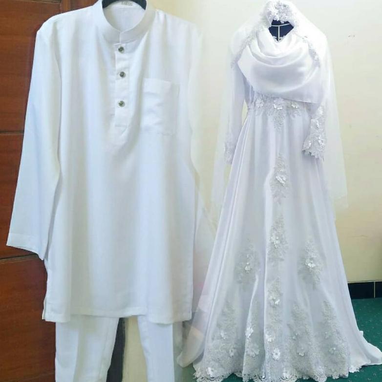 Free Ongkir Gaun Pengantin Syar'I Set Couple Cocok Untuk Akad