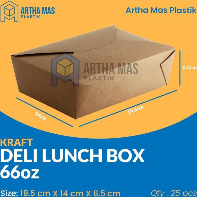 Kraft Deli Food Box Kraft  / Lunch Box Brown Kraft L 66Oz