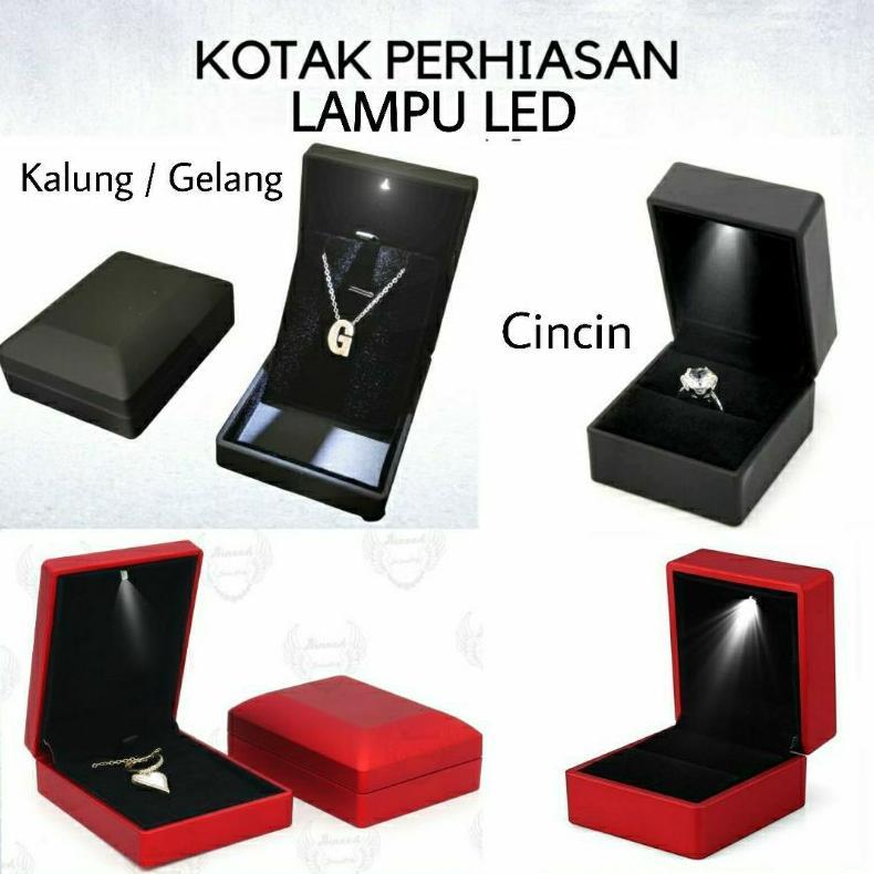 Kotak Cincin Lampu Led Kotak Kalung Lampu Led Kotak Gelang Lampu Led Box Cincin Kalung Gelang Mewah 