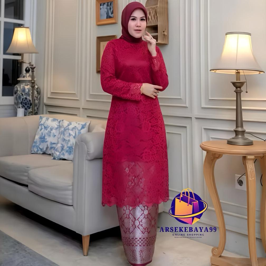 TERBARU Setelan Kebaya Brokat/Kebaya Set Rok Songket/Kebaya Tunik Brokat/Kebaya Kurung/Baju Kurung/K