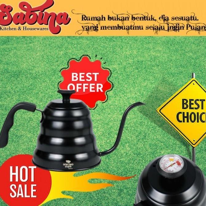 GARAVAR Teko Kopi Stainless Leher Angsa Drip Tip Kettle with Thermometer