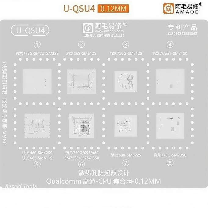 MANAZY PLAT AMAOE U-QSU4 CETAKAN IC CPU QUALCOMM SM7325 SM6125 SM7125
