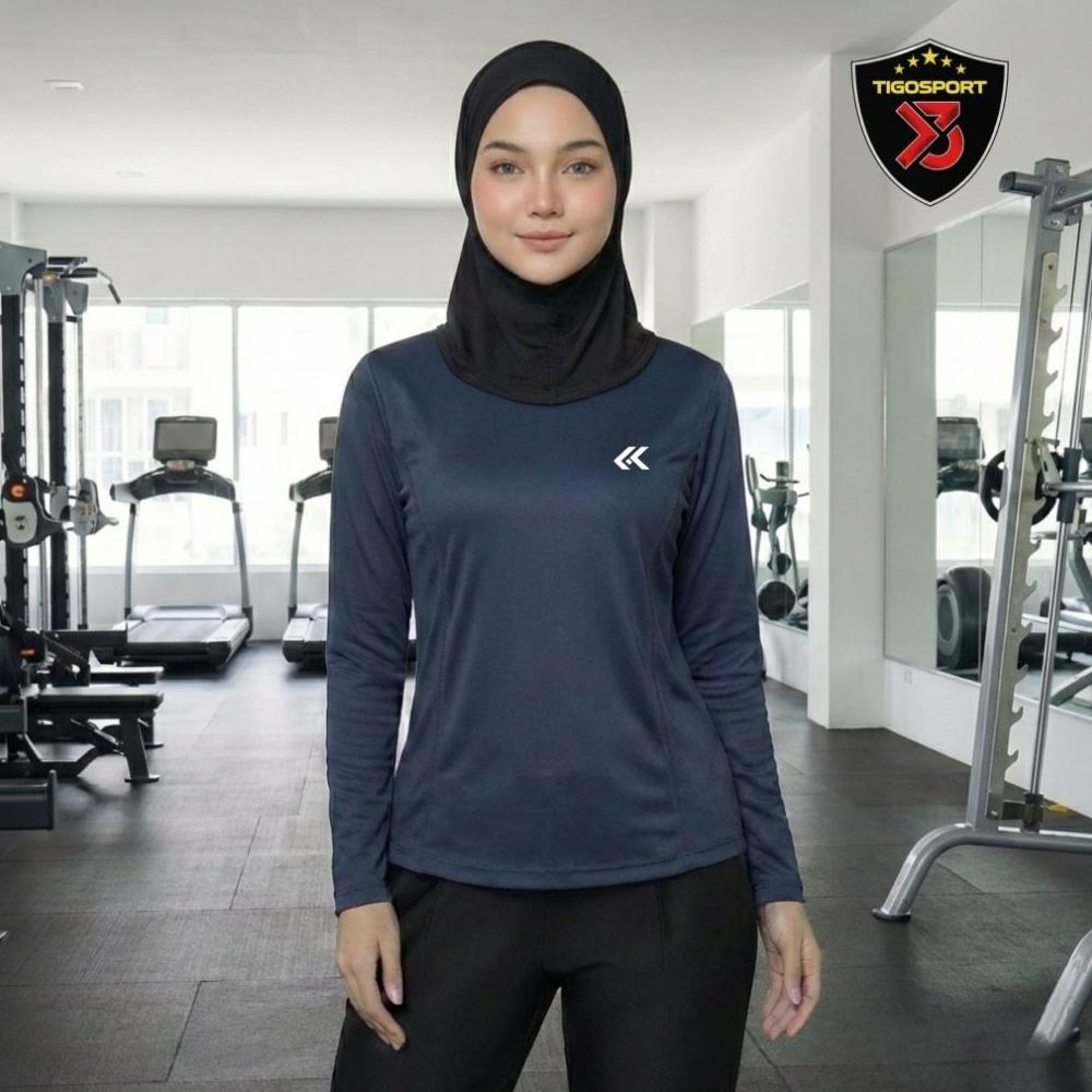Sale [ Fla ] Baju Olahraga Wanita Hijab Kaos Running Wanita Muslimah Jersey Badminton Wanita Lengan 