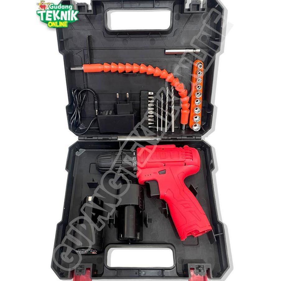 URGAN Mesin Bor CORDLESS 10mm HDT CDD405 12V / Mesin Bor Tangan BATTERY BATERAI 10 mm Bor Kayu Besi 