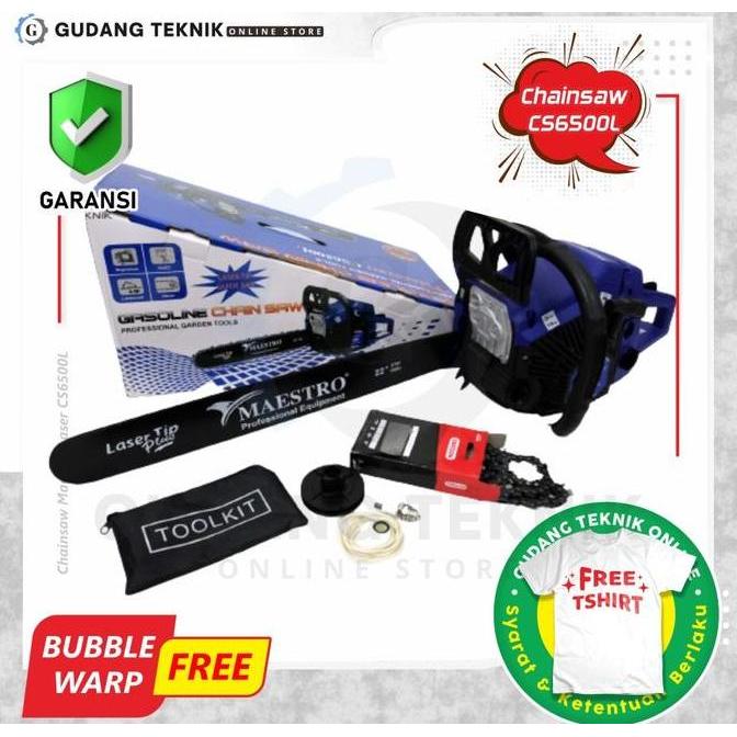 TERAR Chainsaw Maestro CS6500L / Mesin Gergaji Kayu Chainsaw Maestro Laser Tip CS 6500 L