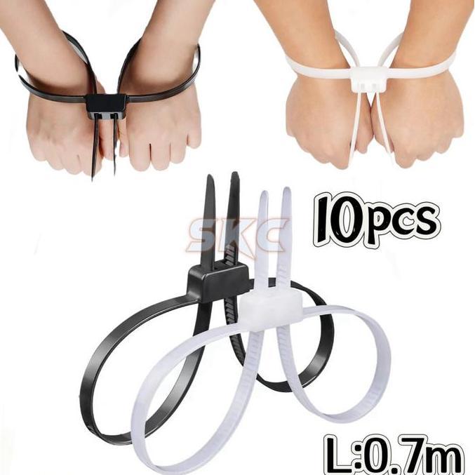 MANAZY 10PCS/SET Cable Ties Plastik/Borgol Tangan Plastik Sekali Pakai/Borgol Plastik/Borgol Tangan 