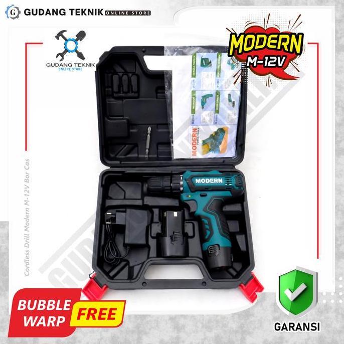 TERAR Mesin Bor Baterai Modern Cordless Drill Modern M 12 V
