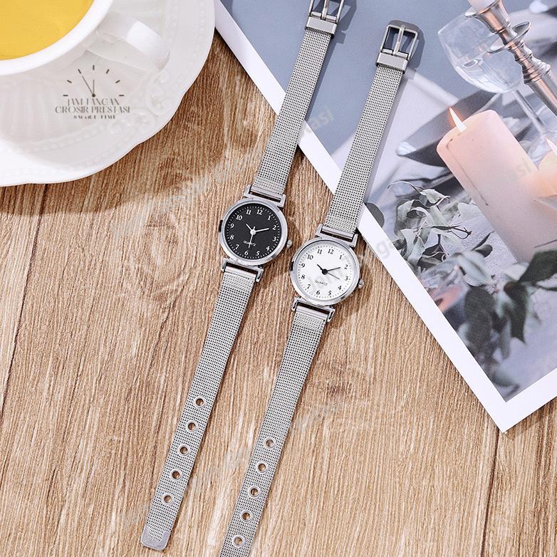 TERLARIS JAM TANGAN STAINLESS STEEL GAYA UNTUK WANITA ANALOG / JAM TANGAN STAINLESS STEEL KECIL ANAL