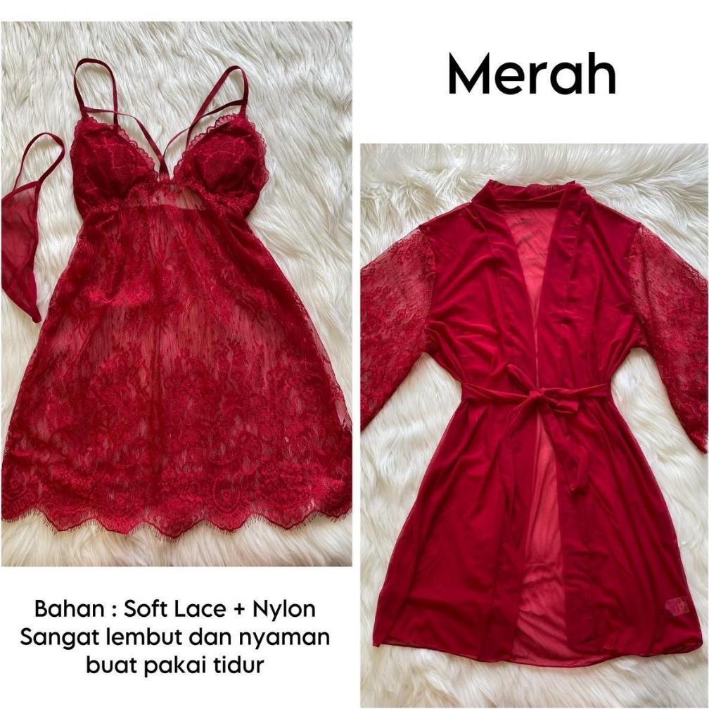 Promo Sexy Lingerie Kimono Oneset Baju Tidur Sexy Lingerie Wanita / Lingerie Kimono / Kimono Transpa